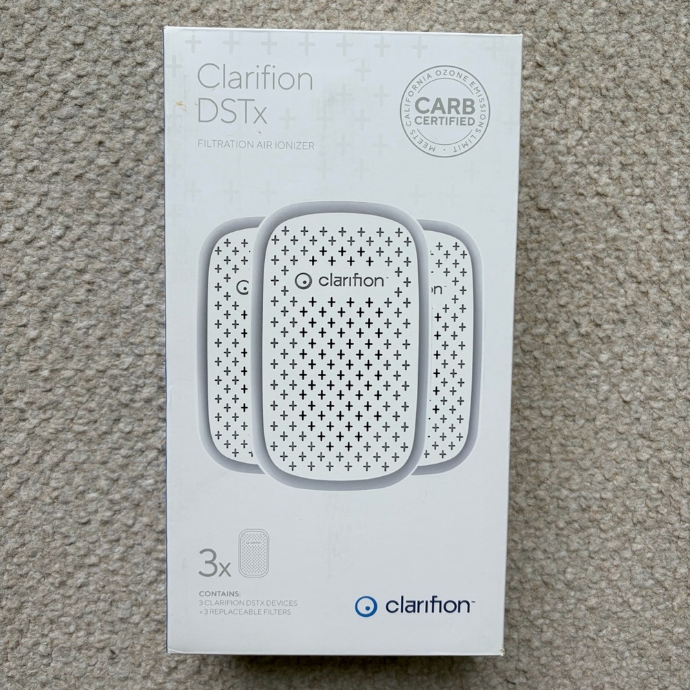 adidas White Clarifion DSTx Filtration Air Ionizer 3-Pack. NIB